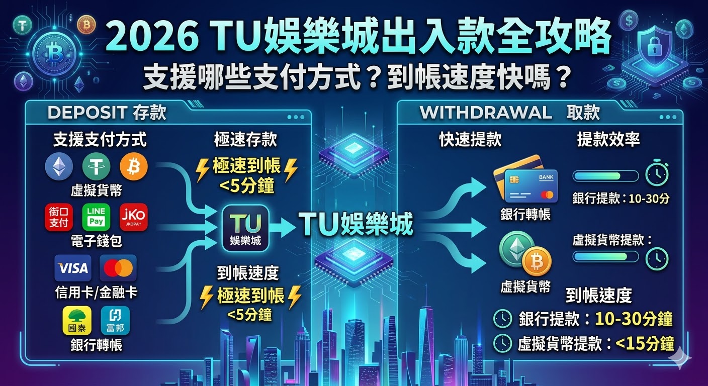 2026 TU娛樂城出入款全攻略：支援哪些支付方式？到帳速度快嗎？